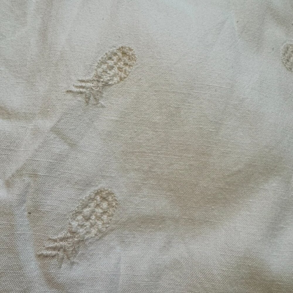Old Navy White Pineapple Embroidered Off Shoulder Dress Size Large Lined Q16 - Picture 7 of 8